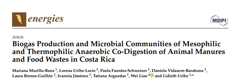 Biogas Production and Microbial Communities of Mesophilic and Thermophilic Anaerobic Co-Digestion of Animal Manures and Food Wastes in Costa Rica