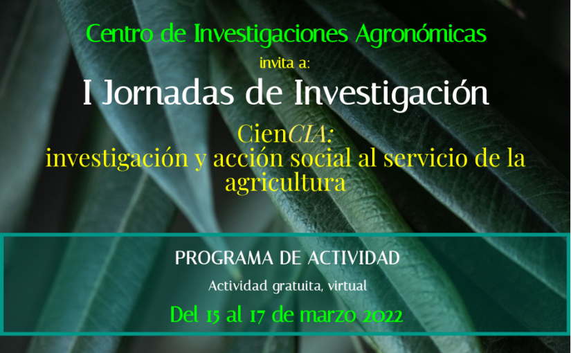 Programa de las I Jornadas de Investigación CienCIA